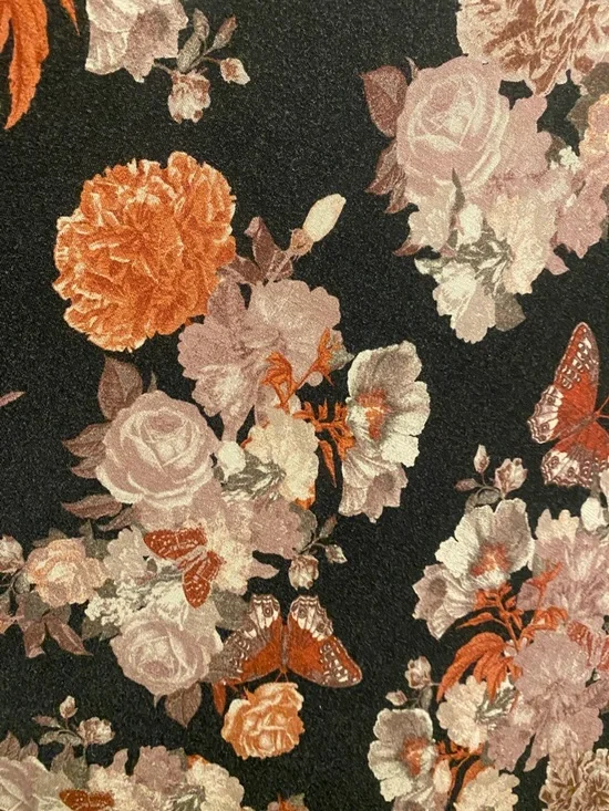 Sleeveless Black Floral Maxi Dress with Brown & Tan Floral Accents - Picture 6 of 9